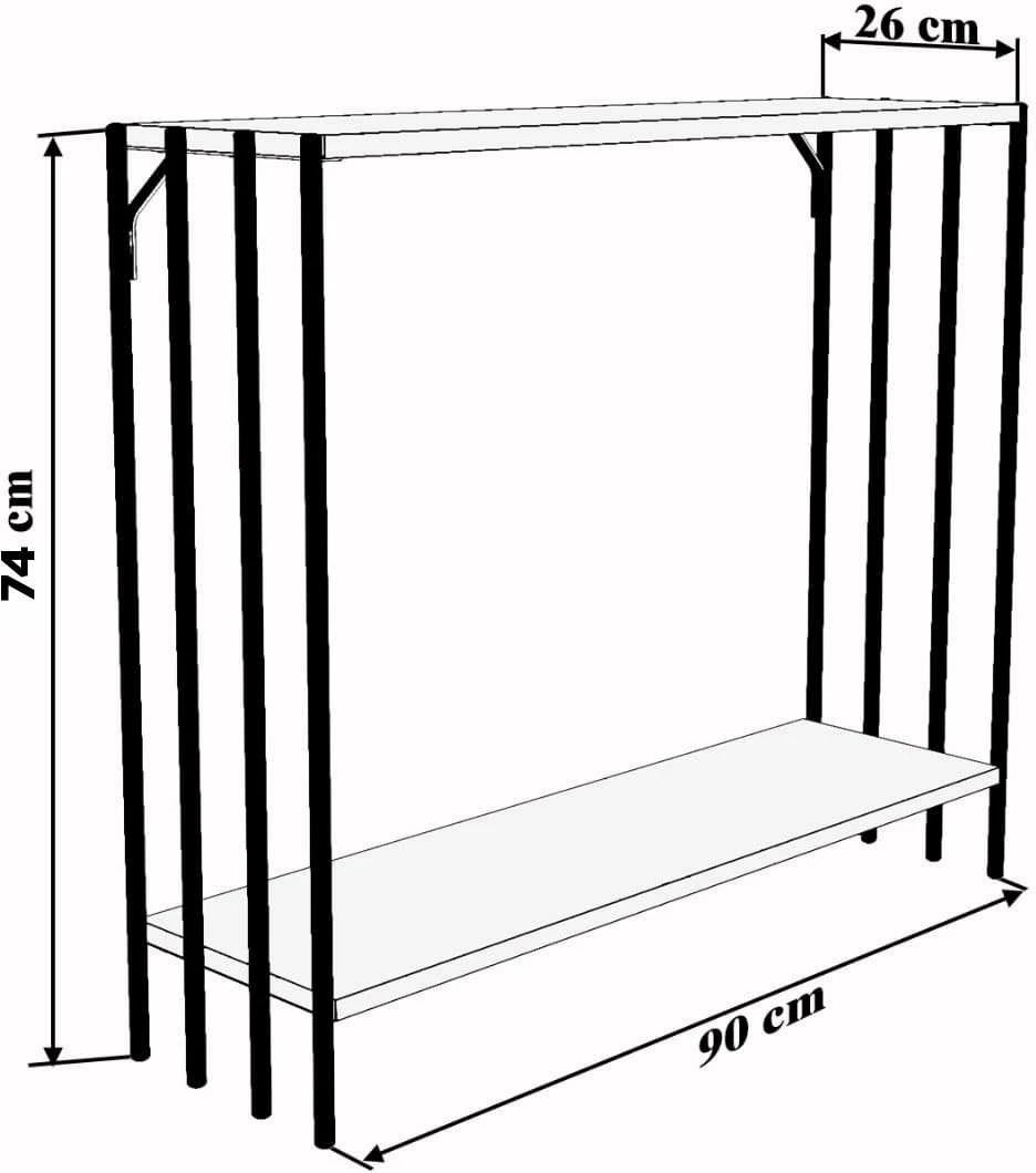 Komodë Skye Decor, ngjyrë e zezë dhe pishë Atlantike, Verona