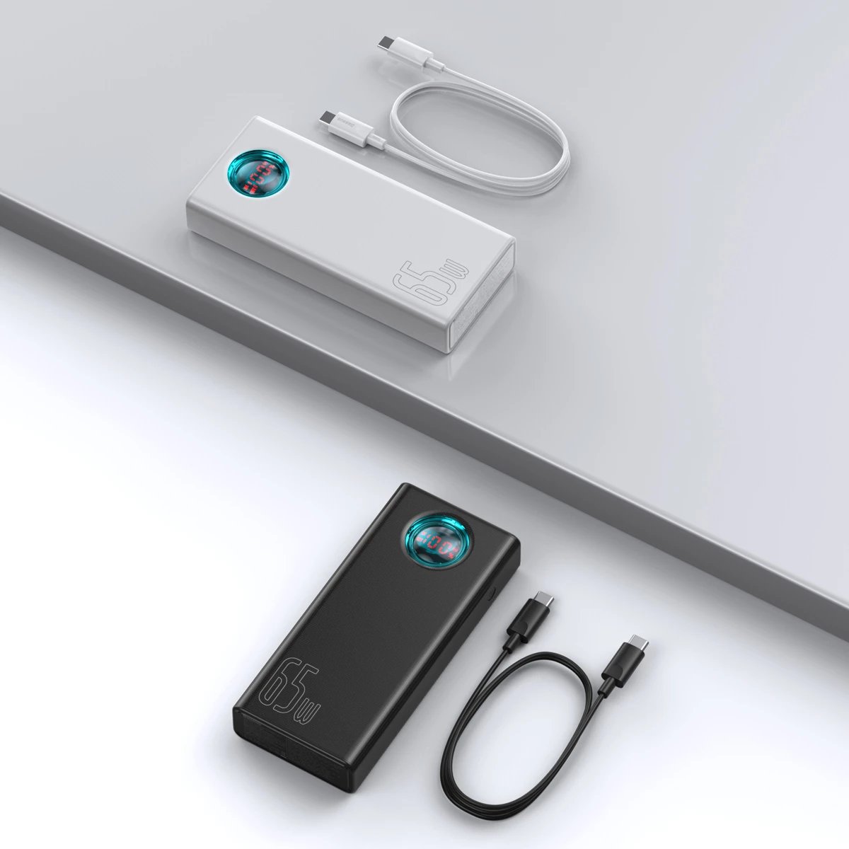 Powerbank Baseus Amblight 30000mAh, 65W, i bardhë Powerbank Baseus Amblight 30000mAh, 65W, i bardhë