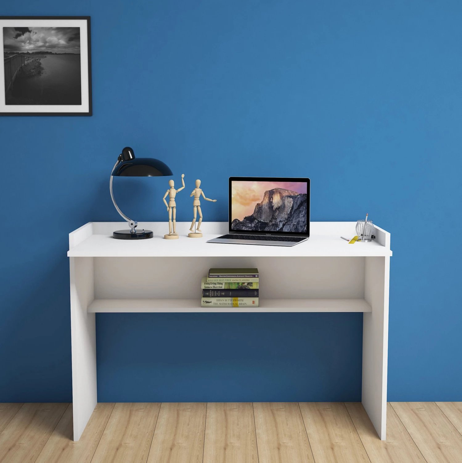 Tavolinë melamine e bardhë 118x58x80Hcm.FH9227.11