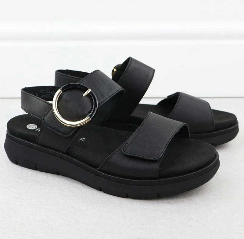 Sandale me platformë për femra Remonte D2K50-00, të zeza