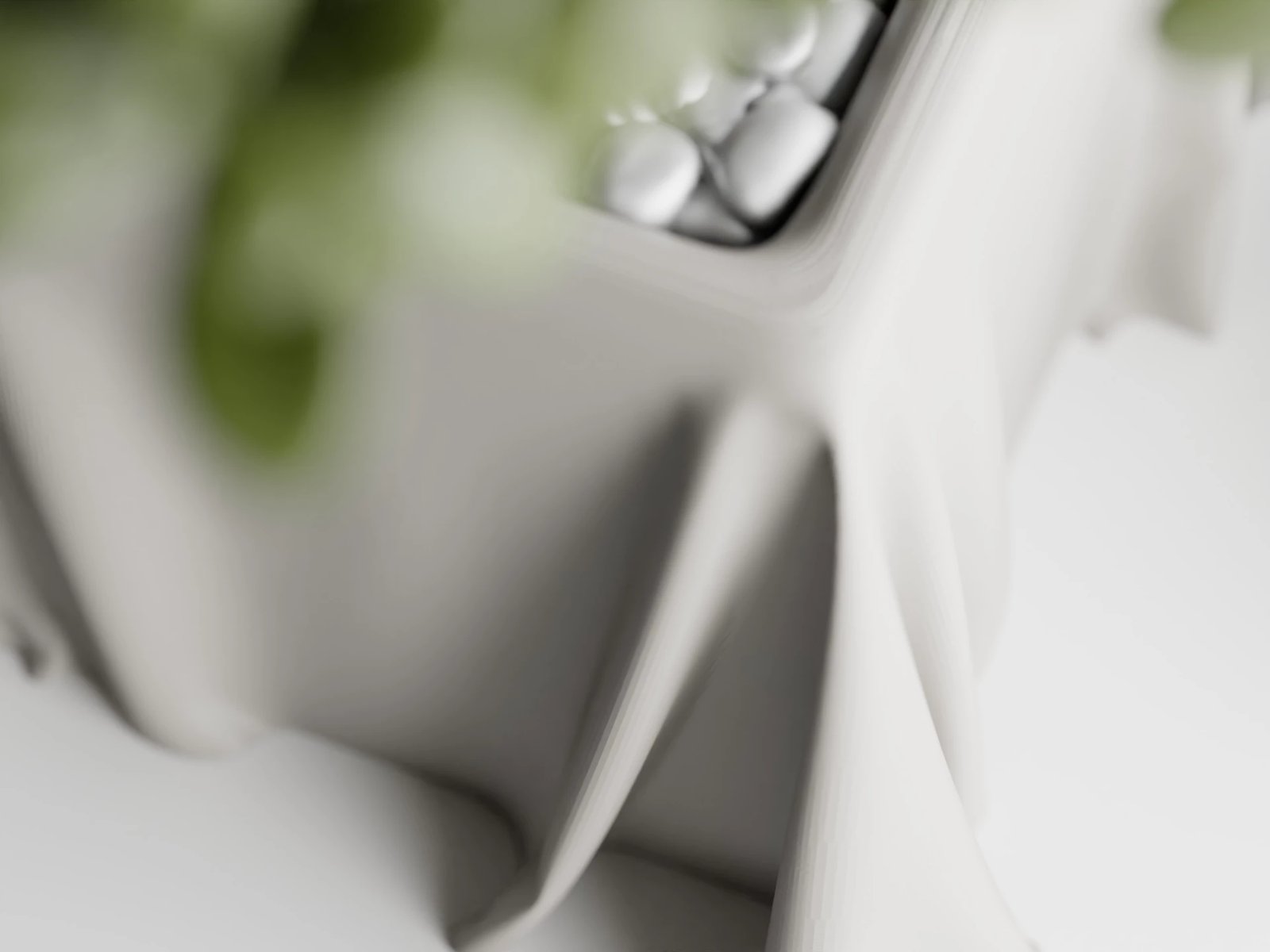 Vazo dekorative me strukturë si mëndafsh, madhësia M, hiri