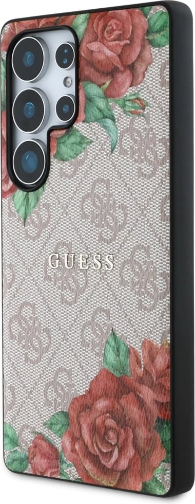 Mbështjellës Guess Leather 4G Flowers Print Metal Classic Logo MagSafe për Samsung Galaxy S25 Ultra, Rozë Mbështjellës Guess Leather 4G Flowers Print Metal Classic Logo MagSafe për Samsung Galaxy S25 Ultra, Rozë
