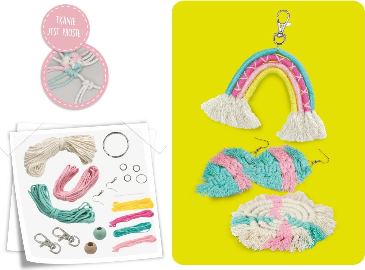 Set makrame Stnux STN7441, shumëngjyrësh, për vajza, 8+