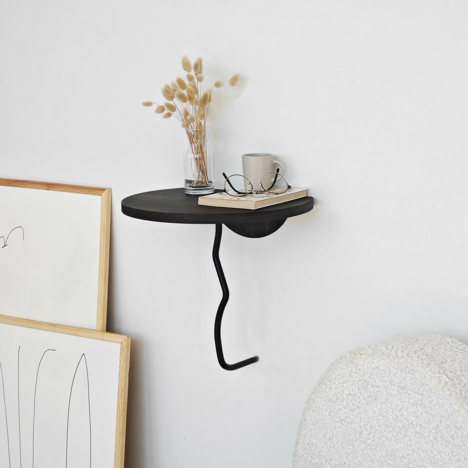 Raft muri Skye Decor Leo, i zi, antracit