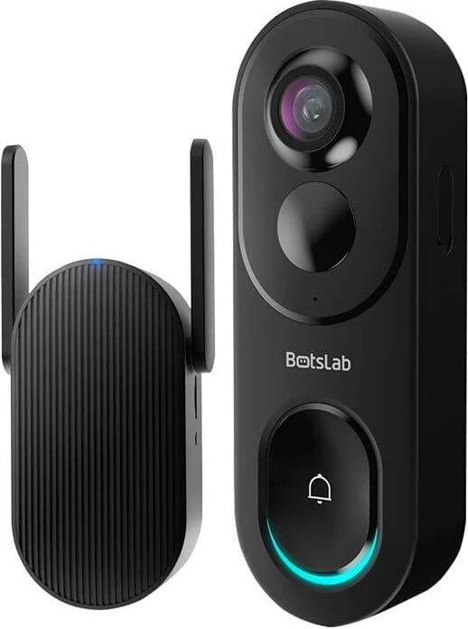 Video interfon Botslab R810, 5MP, kënd 360°, IP66, 5200 mAh, i zi
