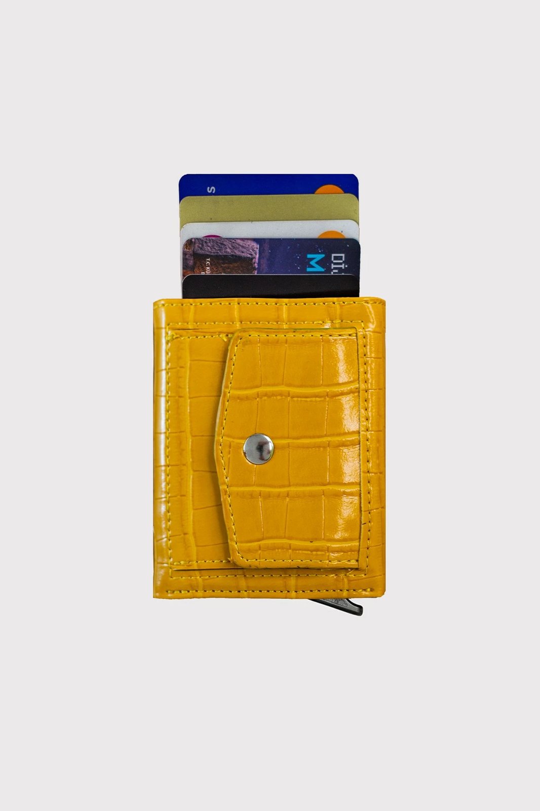 Portofol unisex, ngjyrë mustard, Malta Croco