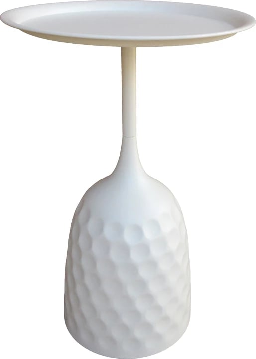 Tavolinë anësore Waini, metal, ngjyrë krem, D39x60cm