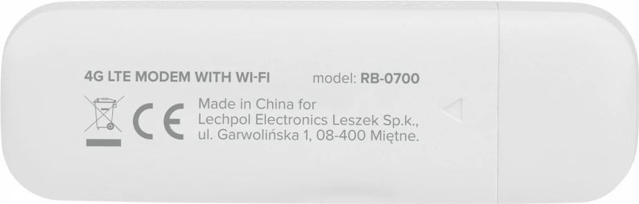 Modem USB 4G LTE Rebel RB-0700 me WiFi, i bardhë