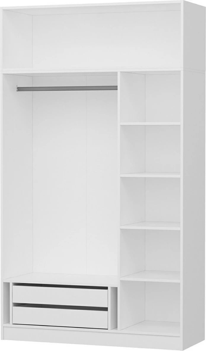 Dollap Hanah Home, Kale 3 kapakë me pasqyrë, i bardhë, 135x52x235cm