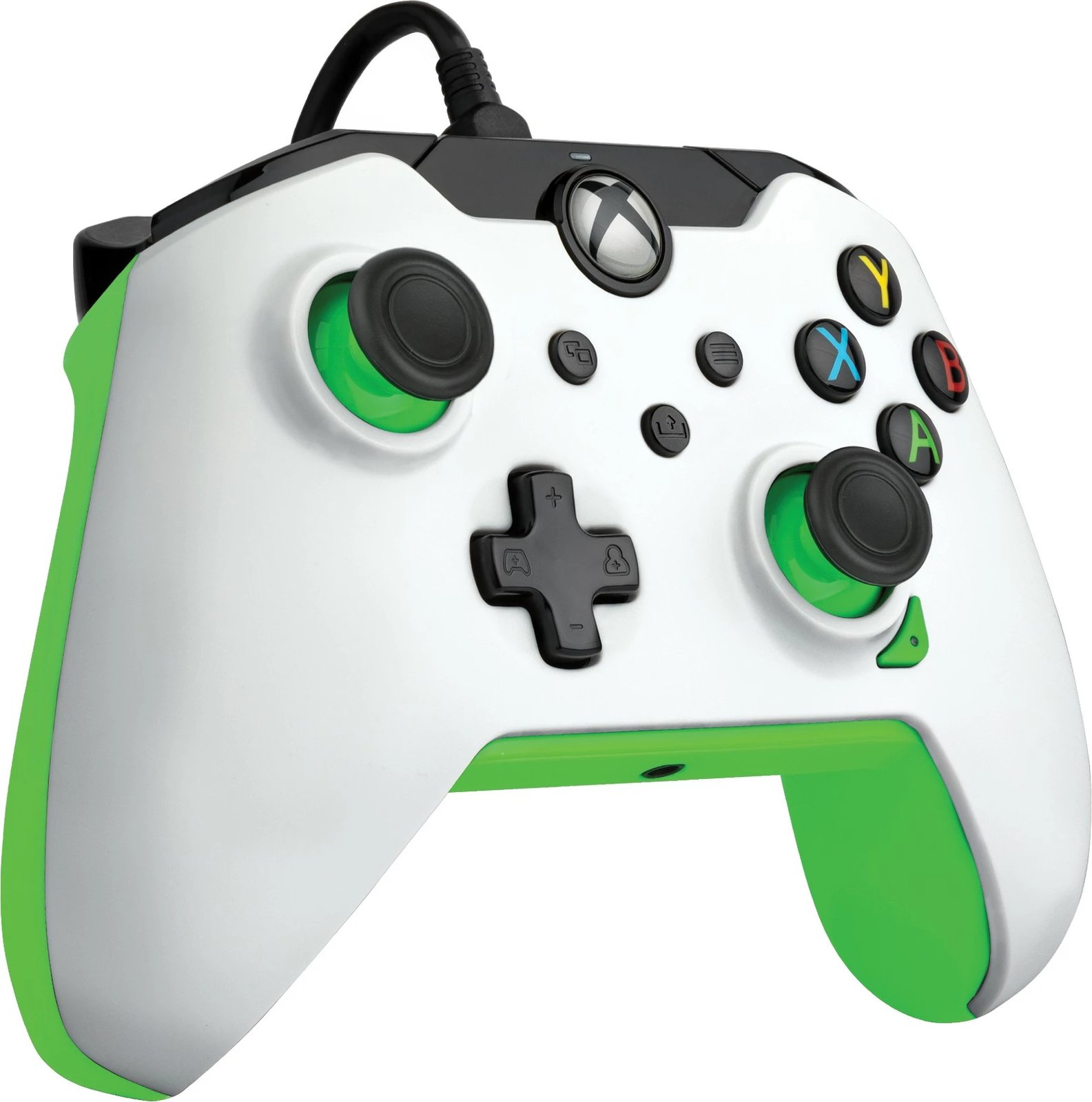 Gamepad PDP Neon White për Xbox Series X/S/One dhe PC, me kabllo, 2.43m, i bardhë/gjelbër