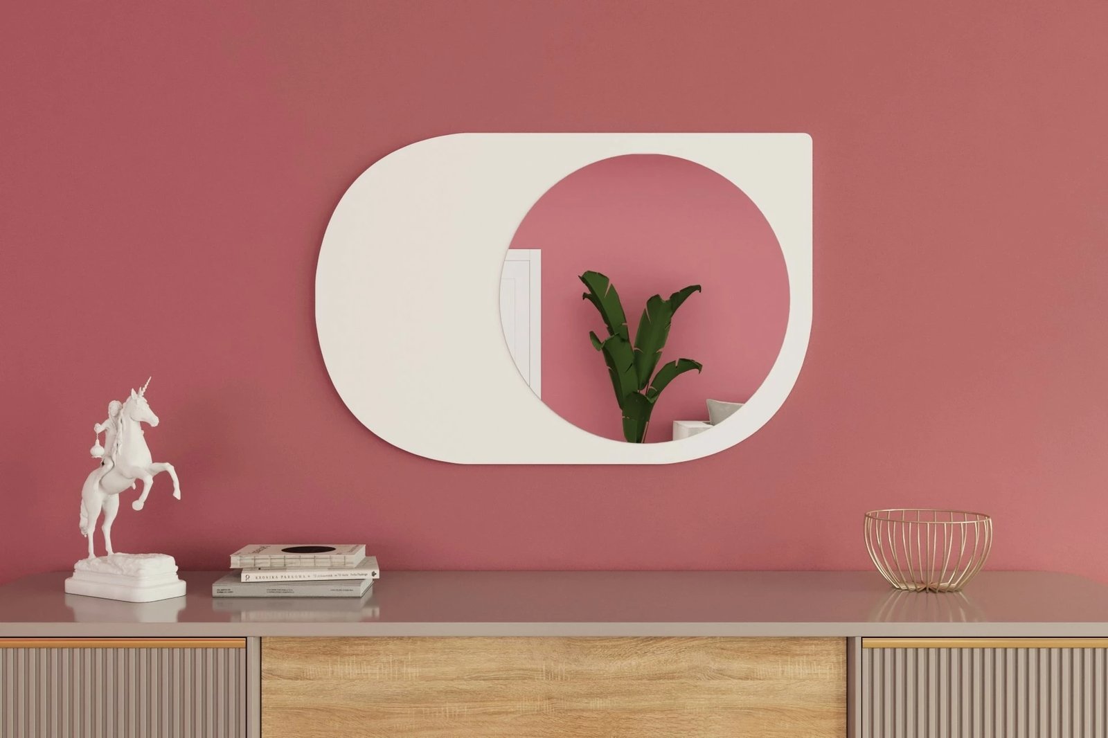 Pasqyrë dekorative Skye, Pubble, e bardhë