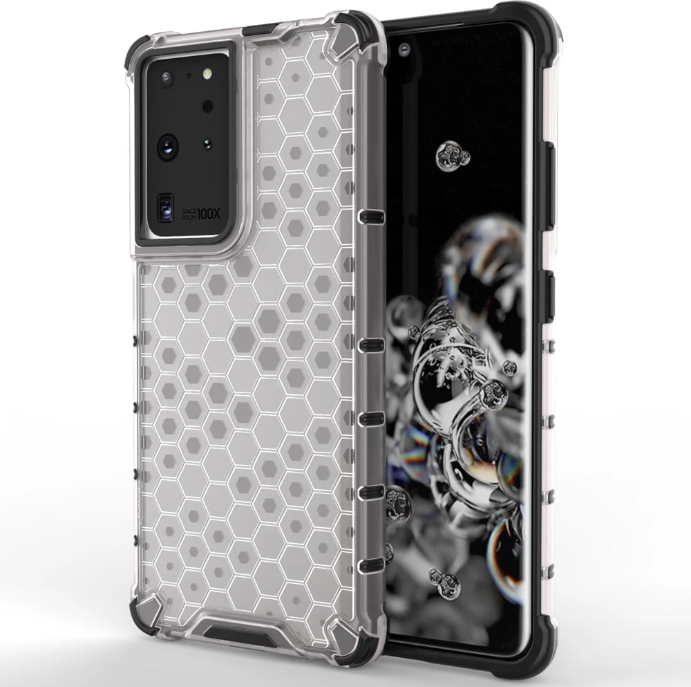 Mbështjellës Hurtel Honeycomb për Samsung Galaxy S22 Ultra, transparent