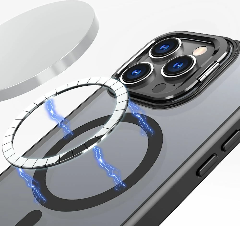 Mbështjellës Tech-Protect MagStand për iPhone 16 Pro, MagSafe, gjysmë-transparent