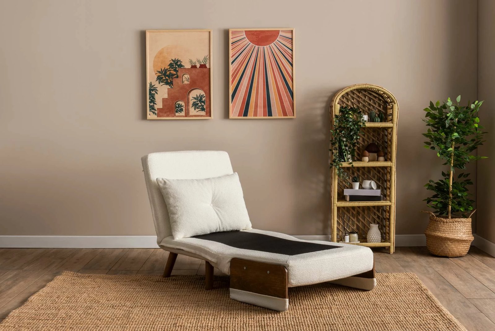 Krevat-karrige një vendës, Atelier del Sofa, Cosmo Single, material teddy, e bardhë