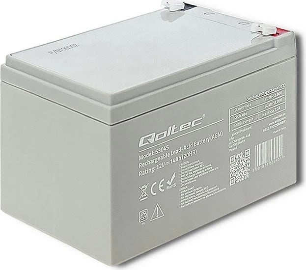 Bateri Qoltec 53045 AGM, 12V, hiri