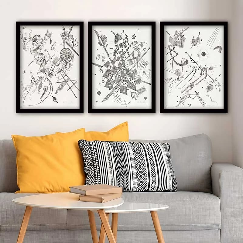 Pikturë dekorative me kornizë (3 copë), Wallity, 3SC_UN2968500_3545