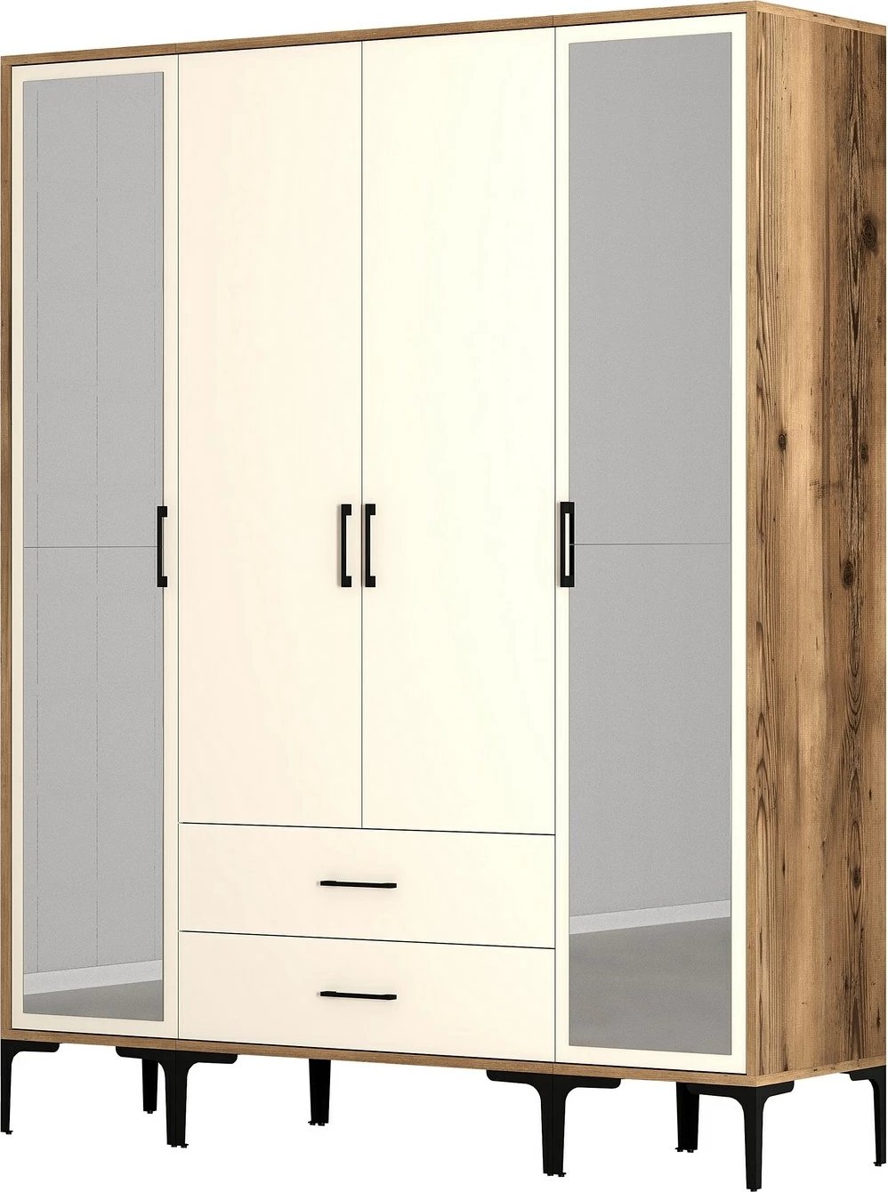 Dollap Skye Decor, ngjyrë arrë dhe krem, Kumsal RTR