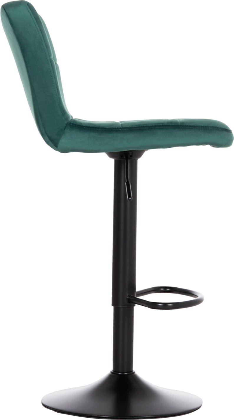 Karrige për bar rrotulluese DIANA, kadife jeshile cypress, metal i zi mat, 44x52x109cm, set prej 2 copë