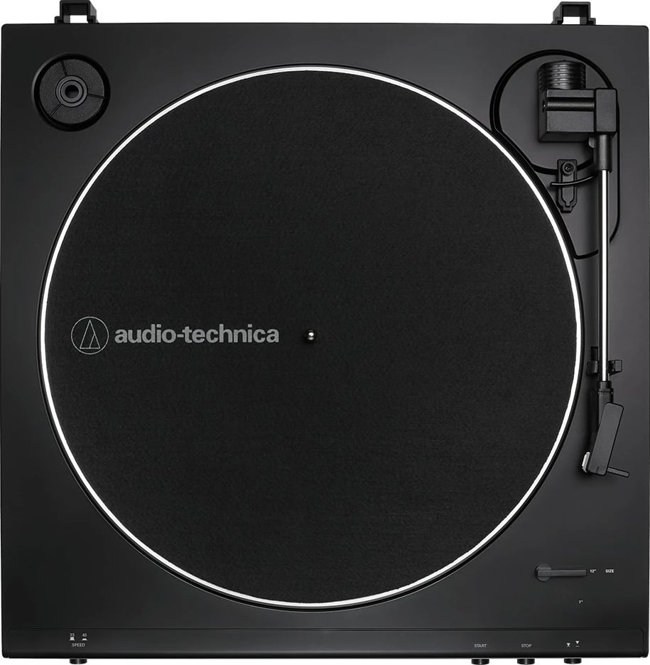 Gramafon audio-technica AT-LP60XBK, automatike, phono preamp, e zezë