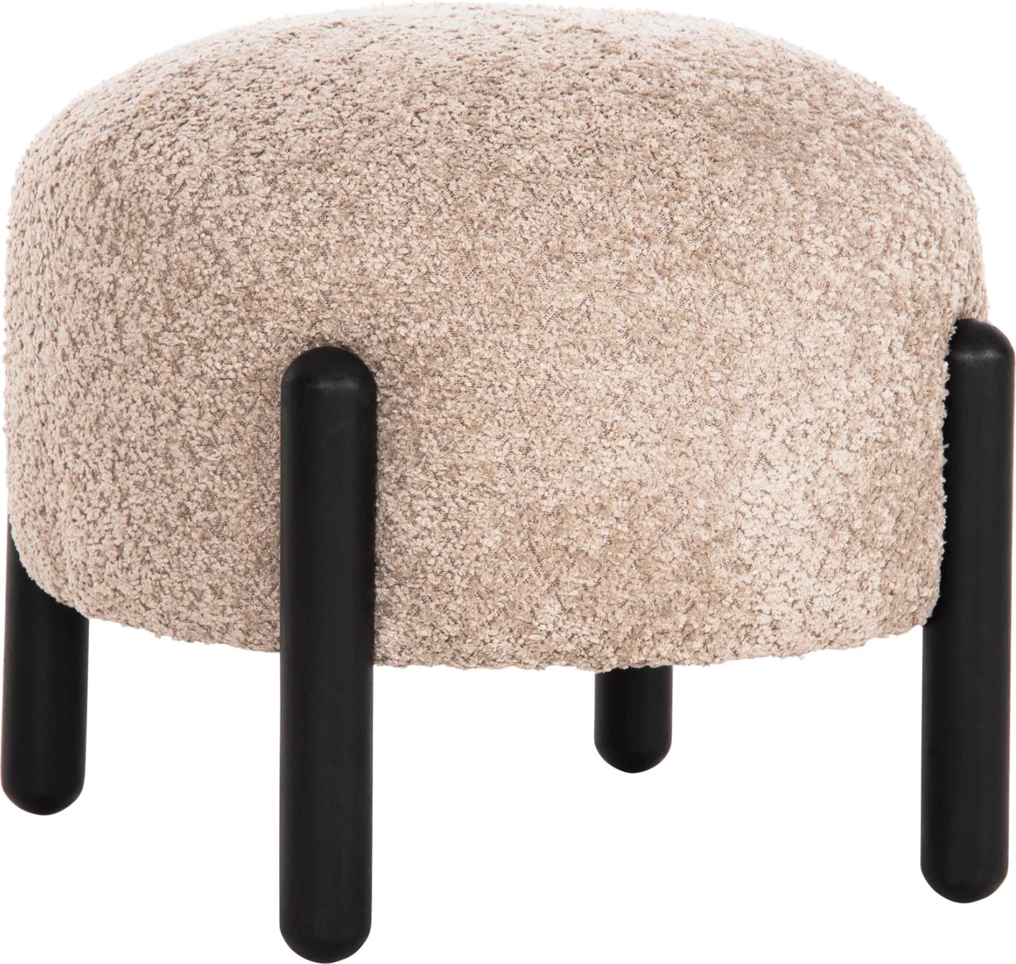 Karrige për bar, ngjyrë bezhë, këmbë metalike të zeza, Φ45x36H cm