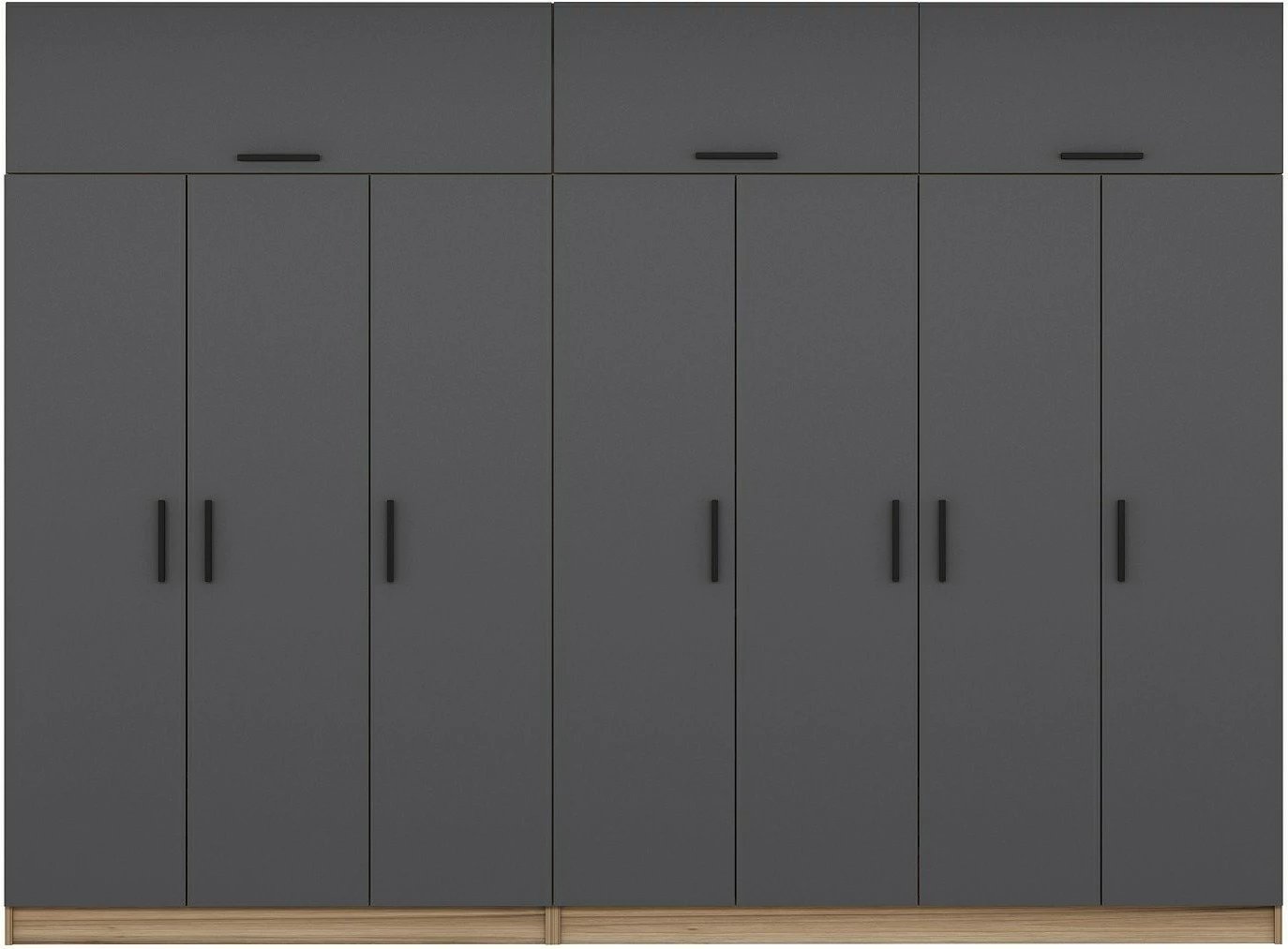 Dollap i madh për rroba, ngjyrë antracit dhe dore, Skye Decor Minar Kale - 7533