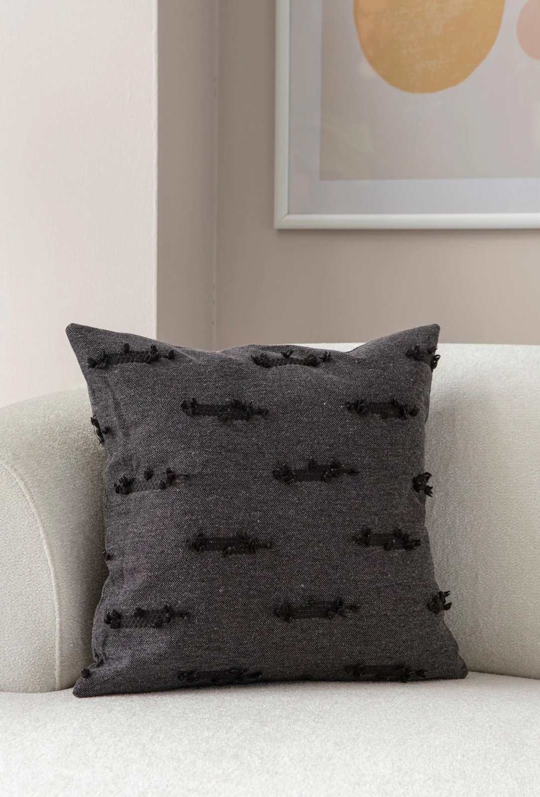 Jastëk mbulesë, ngjyrë e zezë, Evila Originals, Tuffet - Black v7, 43x43cm