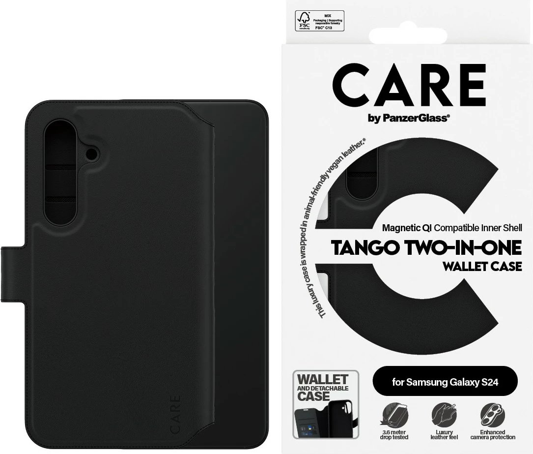 Mbështjellës PanzerGlass CARE Feature Case 2-in-1 MagSafe për Samsung S24, i zi