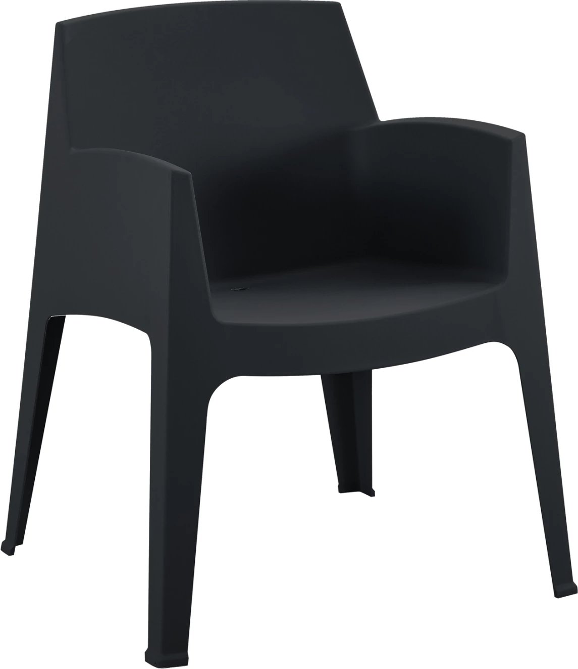 Karrige me krahë prej polipropileni, ngjyrë e zezë, SLEEK FH6370.02, 57x56x82.5cm