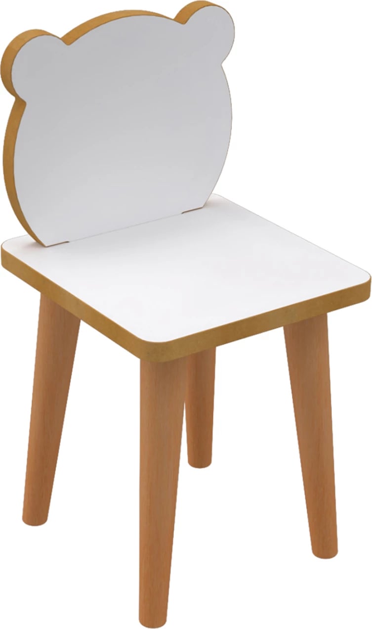 Set tavoline për fëmijë STAK FH18222.01 melaminë, ngjyrë bardhë-dru natyral, 90x42x50 cm