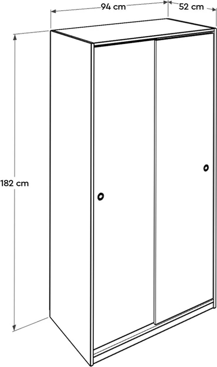 Dollap me dyer rrëshqitëse, ngjyrë e bardhë, Hanah Home, SWD-436-BB-2