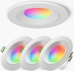 Downlight i mençur Nanoleaf Essentials, set 4 copë, teknologji Matter, Bardhë