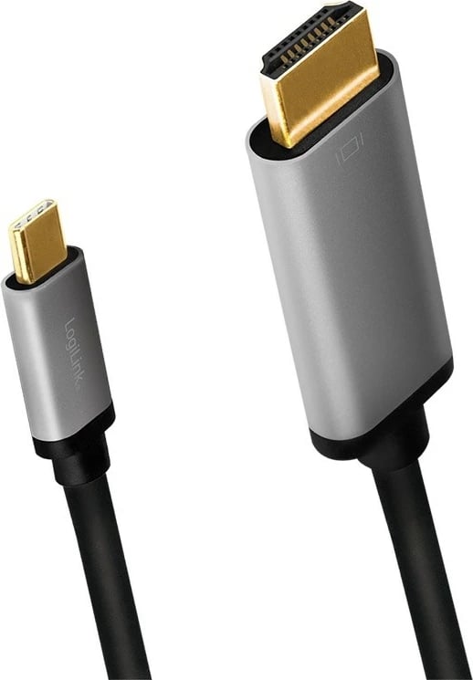 Kabllo USB-C në HDMI LogiLink CUA0101, 1.8m, 4K 60Hz, Zezë/Gri