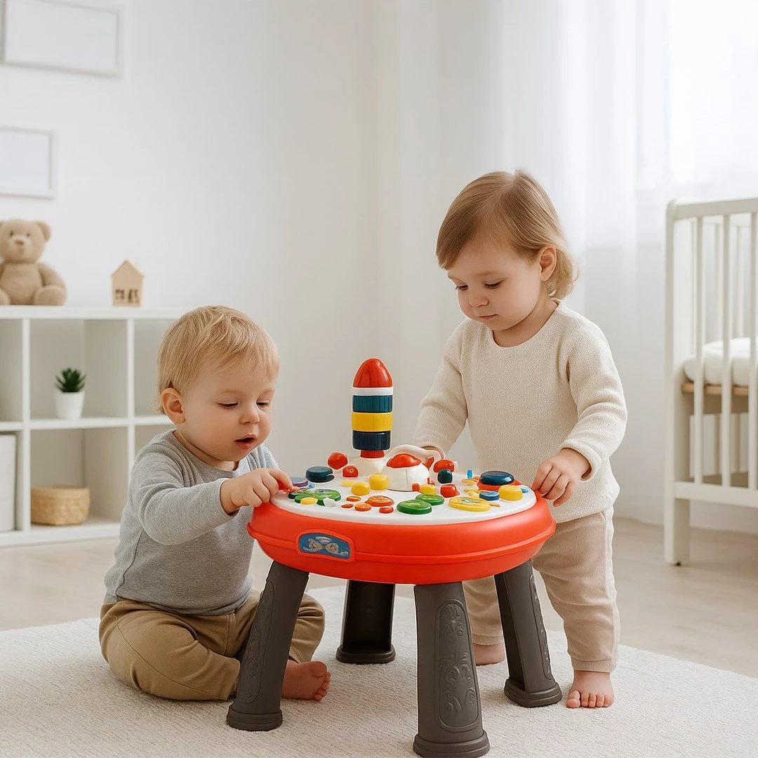 Tavolinë interaktive muzikore, Baby Mix, aktivitete edukative, 41.5 x 33.5 x 31 cm, 3x AA, 12m+, Multicolor