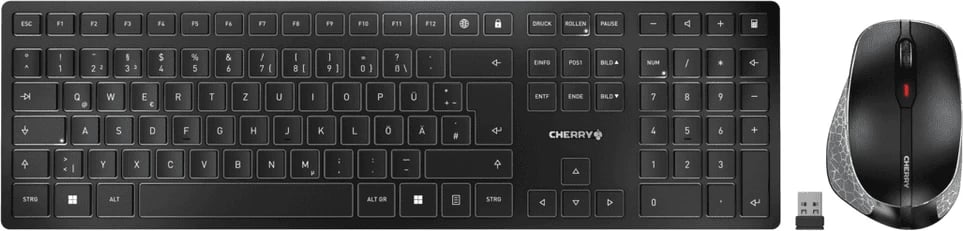 Komplet tastierë dhe maus, Cherry, DW9500B / JD-9500DE-2, pa tela, GER layout, e zezë