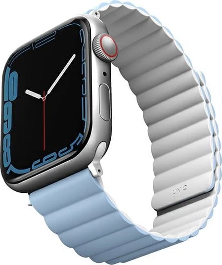 Rrip magnetik për Apple Watch UNIQ Revix, dyngjyrësh, silikon, bardhë dhe kaltër
