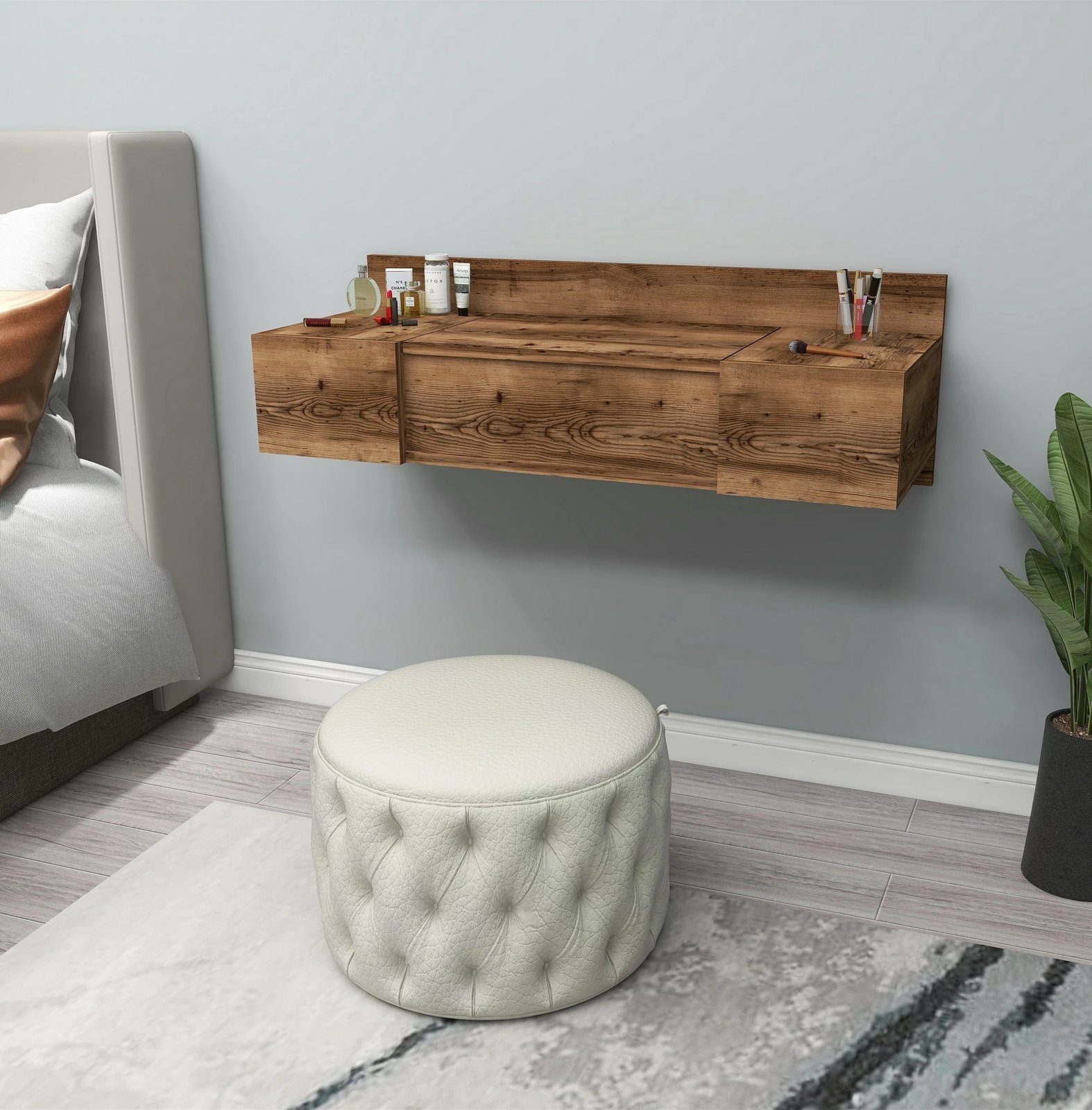 Tavolinë grimi Hanah Home, ngjyrë Lydia, me pasqyrë