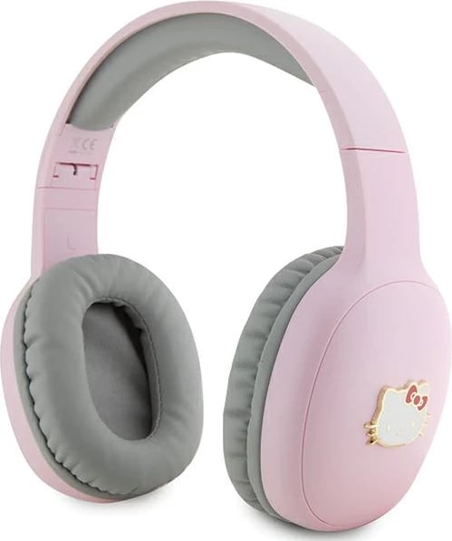 Kufje Bluetooth Hello Kitty Metal Logo Oval Shape, Pink/Gri