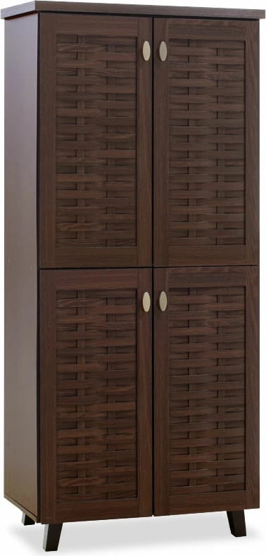 Dollap për këpucë MANTAM, 4 dyer, 24 palë, ngjyrë arre, 78x40x170.5cm