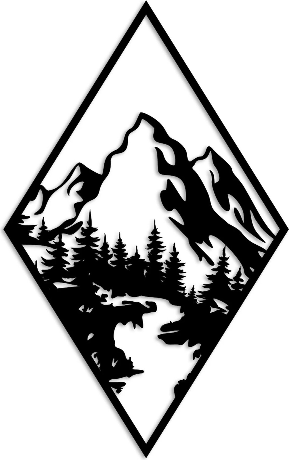 Aksesor dekorativ metalik për mur, Wallity, Montain 1