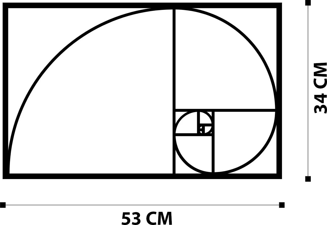 Aksesor dekorativ metalik për mur, Wallity, Golden Ratio, ngjyrë e zezë