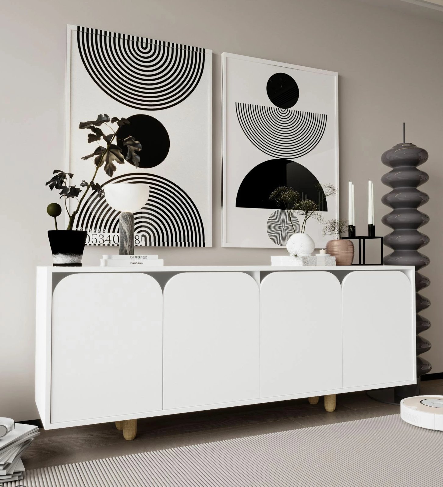 Konsolë Skye Decor, Lazio Bohem 180, e bardhë