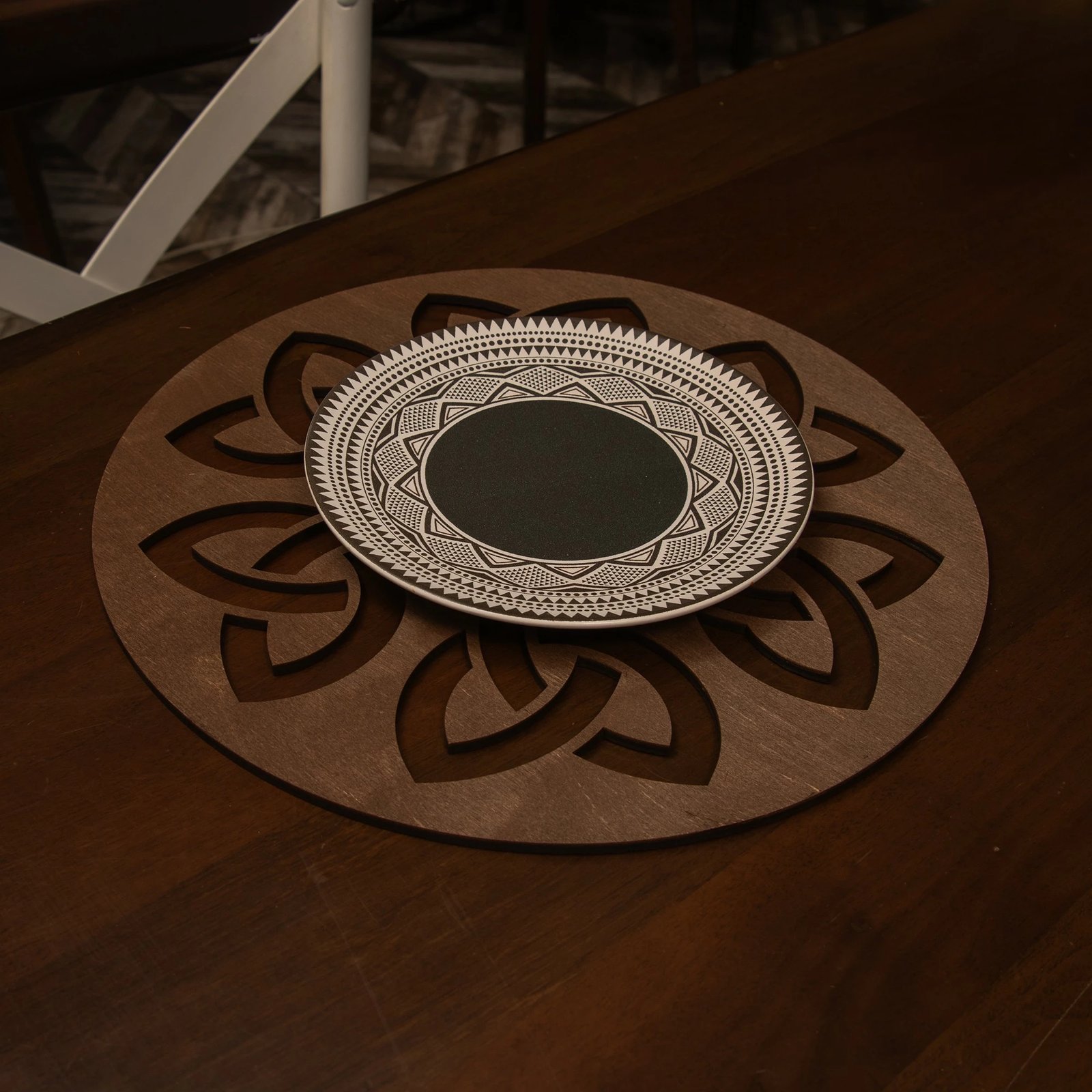 Set nënshtrues tavoline prej druri, 6 copë, Hermia, Lugh, ngjyrë wenge