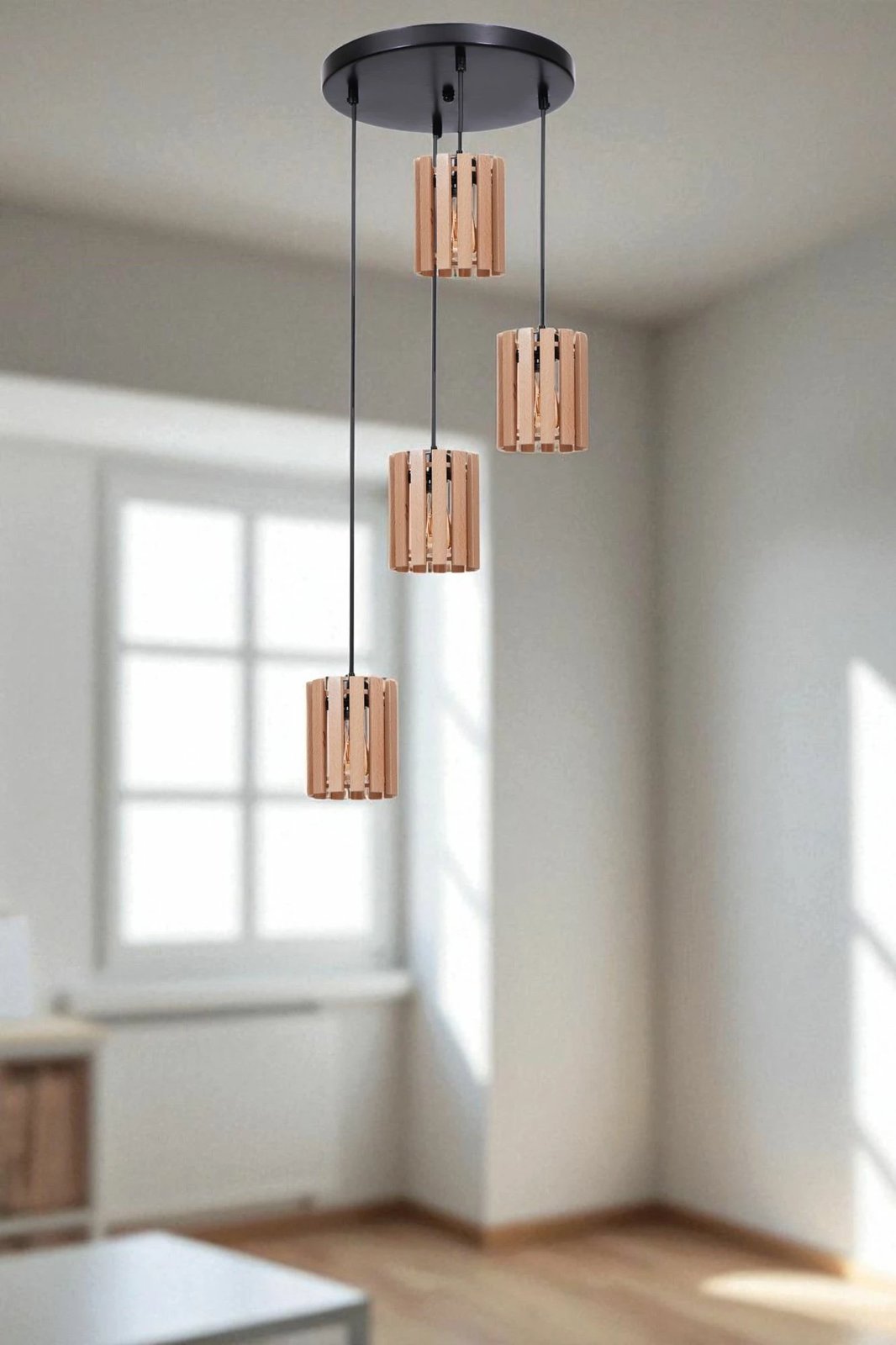 Llambë tavani Opviq, ngjyrë lisi dhe e zezë, 9075-4