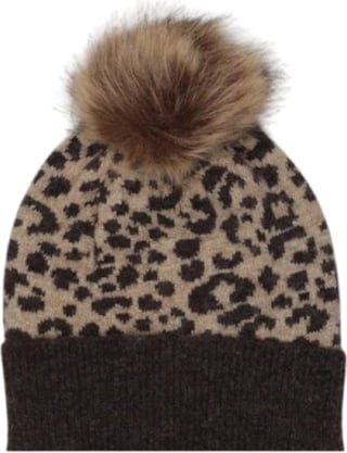 Kapelë femra Pieces, leopard, kafe