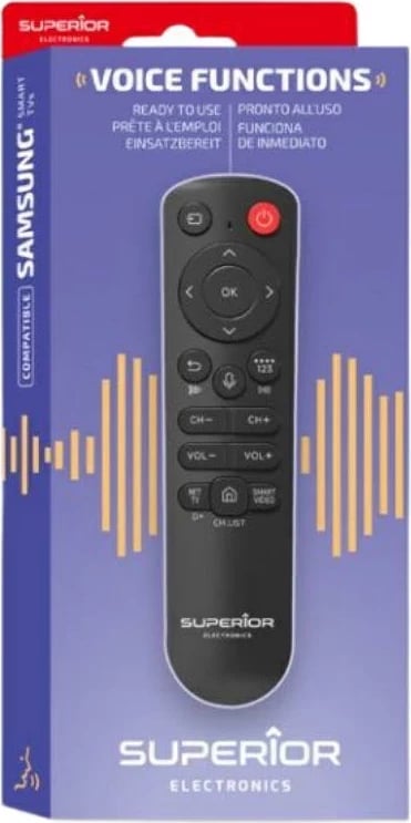 Telekomandë universale Superior Electronics SUPTBB002, Bluetooth, funksione zanore, për Samsung, e zezë