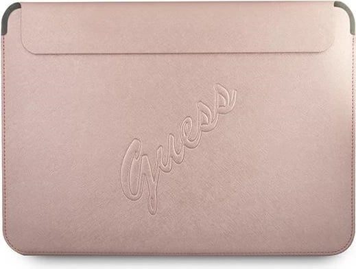 Mbështjellës Guess Saffiano Script për laptop 13", rozë