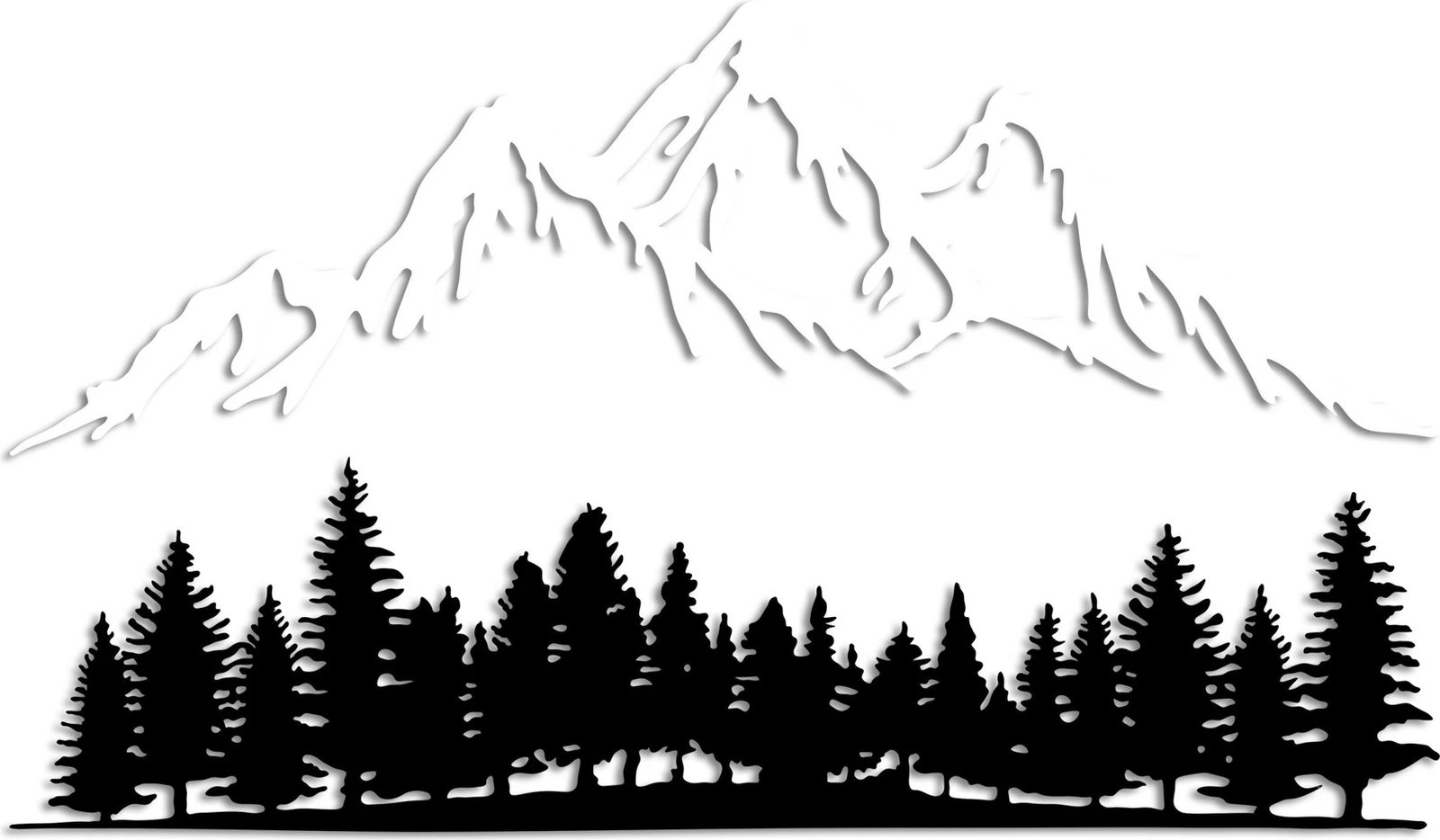 Aksesor dekorativ metalik për mur, natyrë dhe male, Wallity