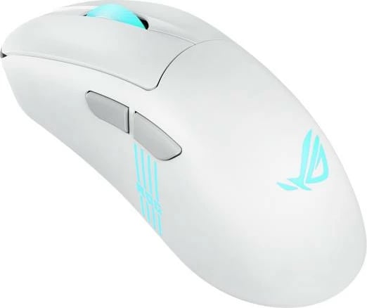 Maus gaming, Asus ROG Keris II Origin 90MP04A0-BMUA10, wireless Bluetooth 2.4GHz, sensor 42K dpi, polling deri 8000Hz, 65g, RGB 3-zone, e bardhë