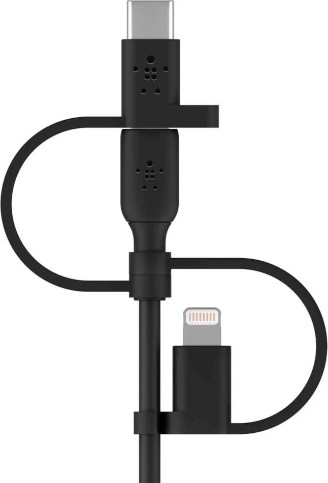 Kabllo Belkin BOOST CHARGE, 1 m, USB A, USB C/Micro-USB B/Lightning, e zezë