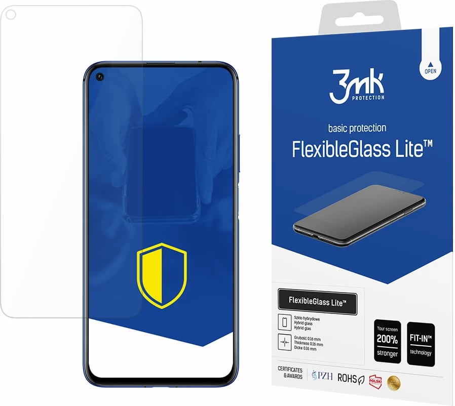 Xham hibrid mbrojtës për ekran, 3mk Protection FlexibleGlass Lite, për Honor 20 Pro, Transparent